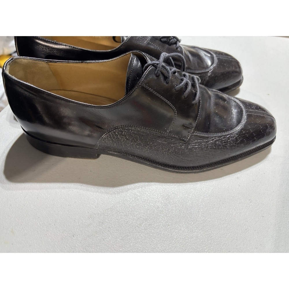 Moreschi mens Black Italian Leather Dress shoes With Laces Size 10.5 Bellagio - Picture 5 of 8